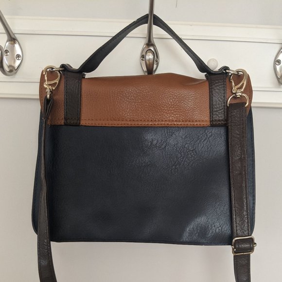 Satchel bag - Tan & Dark Blue - Picture 2 of 5